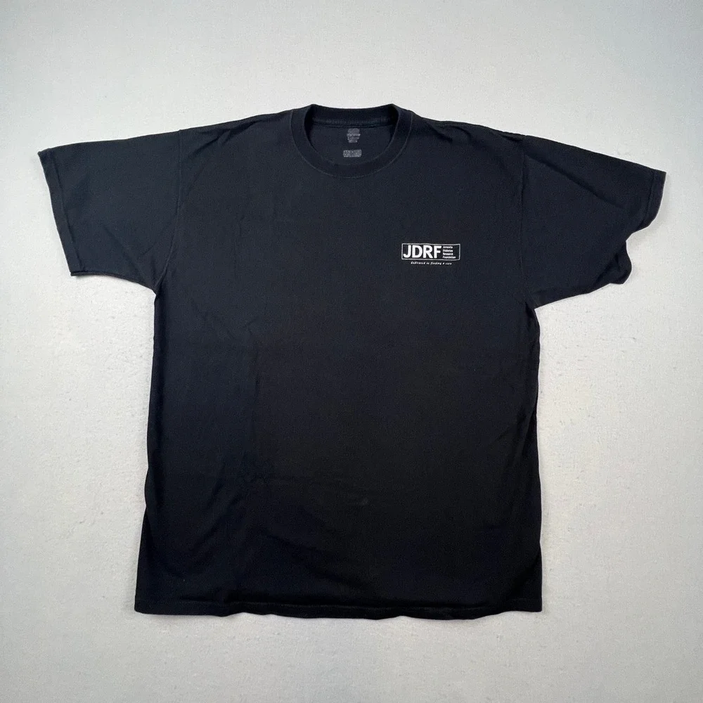Fresh Horse Saloon JDRF Graphic T-Shirt Mens XL Black Short Sleeve Charity Biker